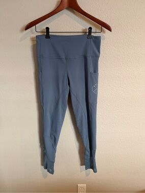 Free Ride Equestrian Women’s Medium Blue High-Waist Pocket Riding Leggings
